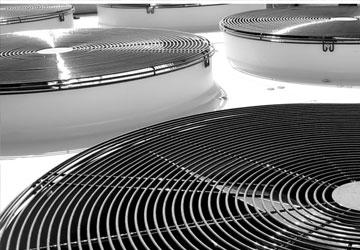 Industrial HVAC unit exaust fans