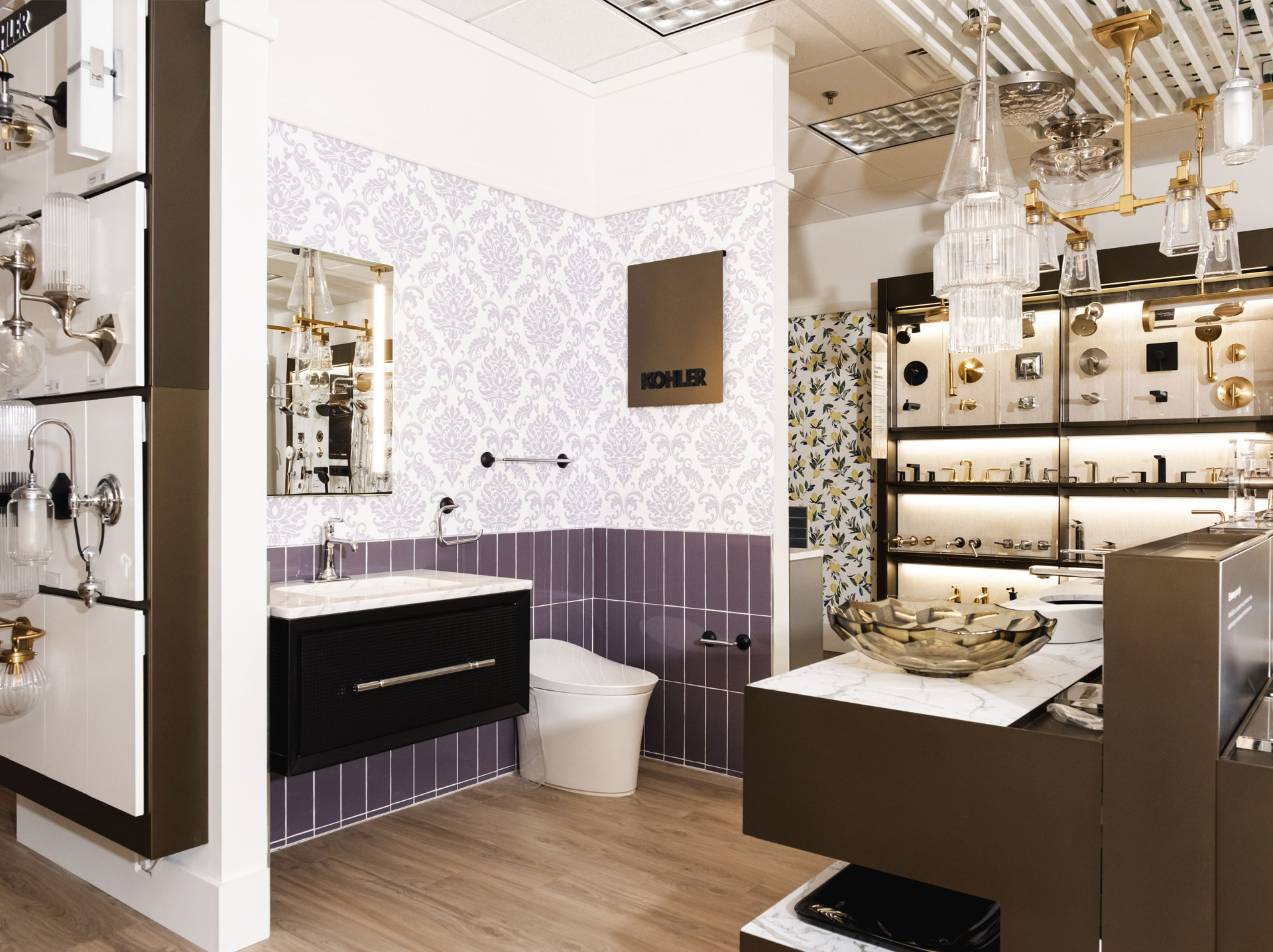 Sample Bathroom in the Facets Wilmington Showroom